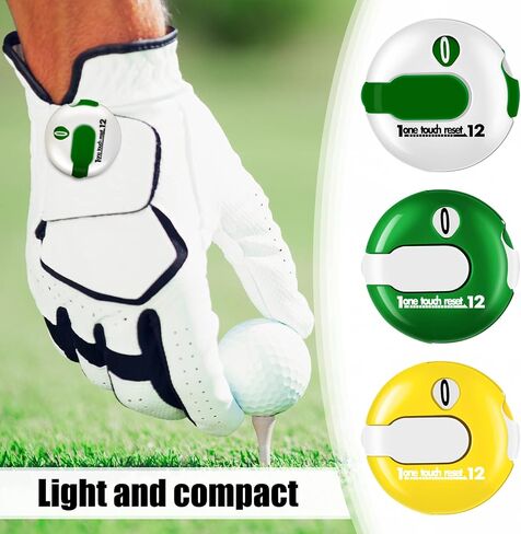 Frienda 3 Pcs Golf Counter Mini Golf Score Counter up to 12 Shot Golf Stroke Counter Golf Counter Clicker, with Touch Reset, Clip Attachment to Scorekeeper Glove, for Women Men Scoring Keeper, 1.2 in in Saudi Arabia