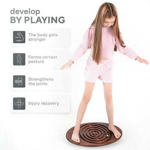 Maze Balance Board - Wood Wobble Board for Kids, Toddlers, Teens & Adults for Exercise Training, Physical Therapy, Bodyweight Fitness, Skiing, Surfing, Snowboarding, Skateboarding with Labyrinth in Saudi Arabia