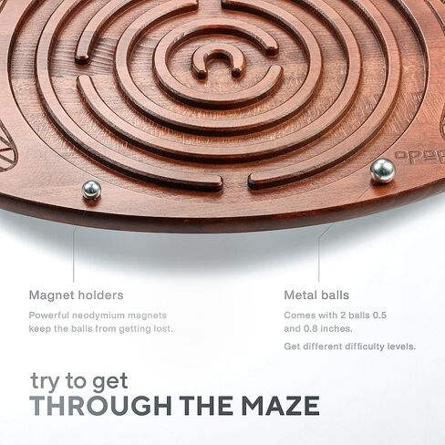 Maze Balance Board - Wood Wobble Board for Kids, Toddlers, Teens & Adults for Exercise Training, Physical Therapy, Bodyweight Fitness, Skiing, Surfing, Snowboarding, Skateboarding with Labyrinth in Saudi Arabia