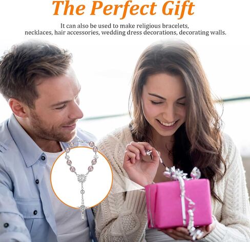 2 PCS Car Rosary for Rearview Mirror, Personalized Blessing Rear View Mirror Hanging Decors, Auto Rearview Mirror Rosary Pendant, Car Interior Hanging Accessories for Woman Men (Pink) in Saudi Arabia