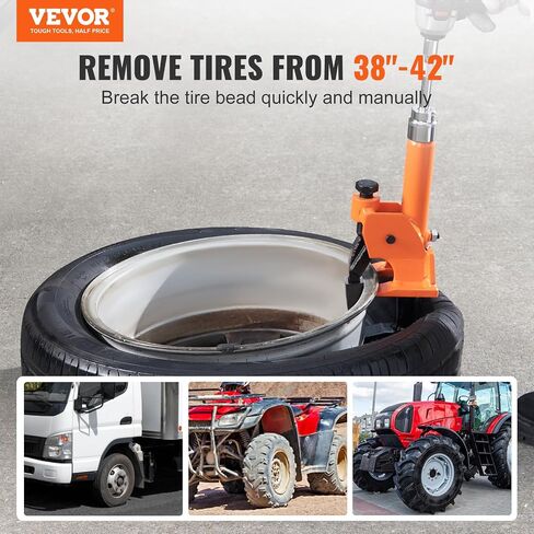 Manual Tire Bead Breaker, 38"-42" Tires Changer Tool with Rubber Pad, Protect Aluminum Alloy Hubs, Easy-Operated Tire Repair Tool for ATVs/UTVs, Tractors, Trucks, Cars, Heavy Duty Tires in Kuwait