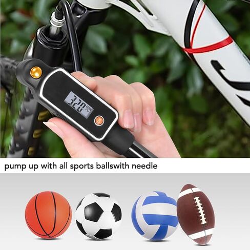Bike Bicycle High Pressure Shock Pump 320 PSI Max Fork & Rear Air Suspension with Digital Gauge, Bike Pump Portable Great for Mountain Bike MTB Fork in Kuwait