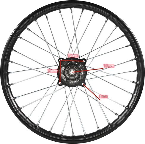 Front Wheel Rim Hub for Motocross Off Road Dirt Pit Bike (70/100-17 (15mm Bearing)) in Saudi Arabia