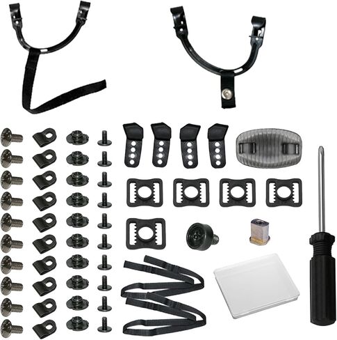 56Pcs Football Helmet Repair Kit, Hockey Helmet Replacement Parts Including Helmet Replacement Chin Strap R Shape Football Visor Clips Chin Strap Adapter for Hockey, Baseball, Softball Helm in Saudi Arabia