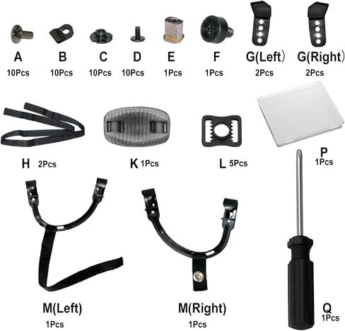 56Pcs Football Helmet Repair Kit, Hockey Helmet Replacement Parts Including Helmet Replacement Chin Strap R Shape Football Visor Clips Chin Strap Adapter for Hockey, Baseball, Softball Helm in Saudi Arabia