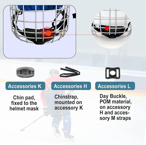 56Pcs Football Helmet Repair Kit, Hockey Helmet Replacement Parts Including Helmet Replacement Chin Strap R Shape Football Visor Clips Chin Strap Adapter for Hockey, Baseball, Softball Helm in Saudi Arabia