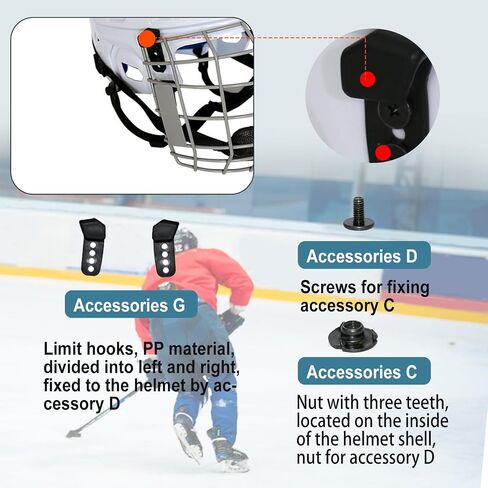 56Pcs Football Helmet Repair Kit, Hockey Helmet Replacement Parts Including Helmet Replacement Chin Strap R Shape Football Visor Clips Chin Strap Adapter for Hockey, Baseball, Softball Helm in Saudi Arabia