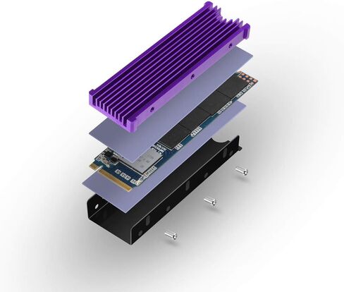 مبددات حرارة NVMe لـ M.2 2280mm SSD تصميم تبريد مزدوج الجوانب (أرجواني) in Kuwait