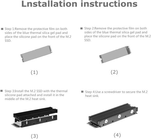 مبددات حرارة NVMe لـ M.2 2280mm SSD تصميم تبريد مزدوج الجوانب (أرجواني) in Kuwait