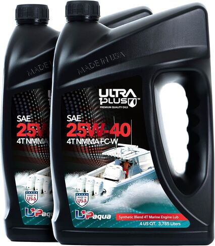 U1P-Aqua SAE 25W-40 Synthetic Blend 4T Marine Engine Oil NMMA FC-W (Gallon) in Saudi Arabia