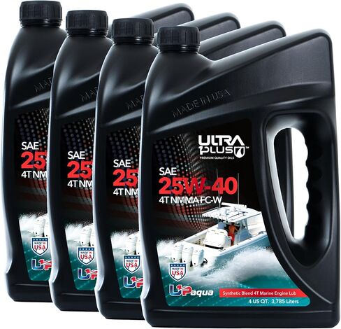 U1P-Aqua SAE 25W-40 Synthetic Blend 4T Marine Engine Oil NMMA FC-W (Gallon) in Saudi Arabia