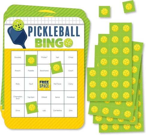 Big Dot of Happiness Let's Rally - Pickleball - بطاقات وأقلام بينجو - لعبة بينجو لأعياد الميلاد أو التقاعد - مجموعة من 18 قطعة in Saudi Arabia