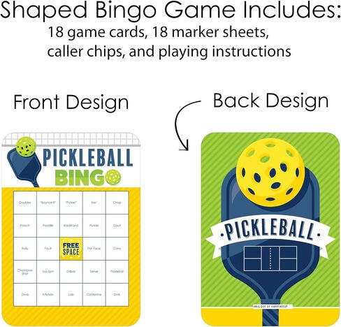 Big Dot of Happiness Let's Rally - Pickleball - بطاقات وأقلام بينجو - لعبة بينجو لأعياد الميلاد أو التقاعد - مجموعة من 18 قطعة in Saudi Arabia