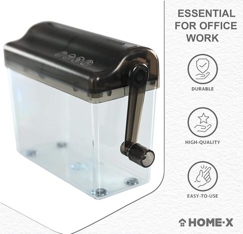 جهاز تمزيق المستندات الورقية من HOME-X، مستلزمات المكتب والتدريس، أداة تقطيع الورق اليدوية، أداة قطع الورق للمنزل والمكتب - أسود in Kuwait