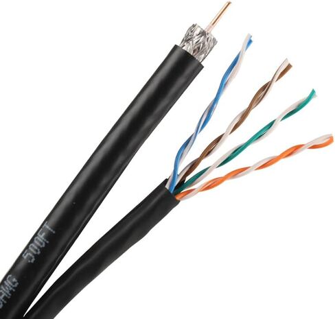 كابل Skyline RG6 / CAT5e سيامي كومبو (صندوق 500 قدم | أسود) in Saudi Arabia