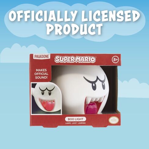 Paladone Super Mario Bros مرخص رسميًا من Nintendo Boo Light مع أصوات ماريو، للكبار، ديكور غرفة الألعاب ضوء ليلي مع الموسيقى، 4.7 بوصة in Saudi Arabia