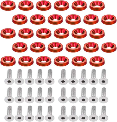 M6x20mm CNC الخام الألومنيوم الحاجز الوفير غسالة الترباس محرك خليج اللباس السحابة كيت للسيارات السيارات تجديد 30 قطعة in Kuwait