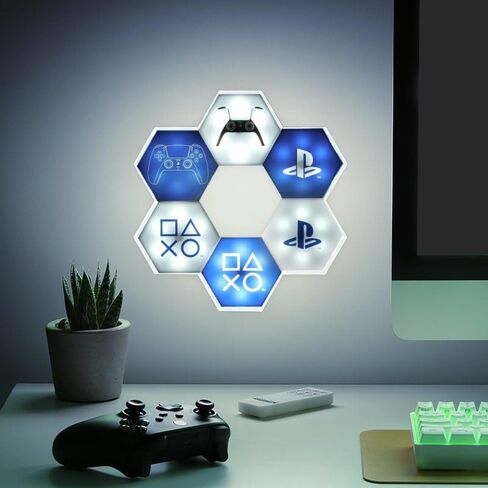 Paladone Minecraft Officially Licensed LED Hexagon Block Light Customizable Iconic Gamer Decor for Boys Room, Wall Mounting Remote or Touch Control Gaming Accessory Gift - Creeper, TNT and Steve in Saudi Arabia