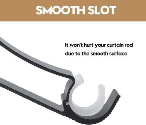 3 قطع من دعامات قضيب الستارة المزدوجة من AddGrace، حاملات قضيب الستارة شديدة التحمل، خطافات قضيب الستارة مع مشبك بلاستيكي لقضيب الستائر (أسود) in Kuwait