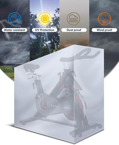 Exercise Bike Cover,the Indoor Cycling Stationary Bike Cover is Made of High-Quality Waterproof Oxford Cloth,Which can Protect Your Fitness bike from infringement.（silver） in Saudi Arabia