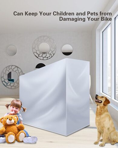 Exercise Bike Cover,the Indoor Cycling Stationary Bike Cover is Made of High-Quality Waterproof Oxford Cloth,Which can Protect Your Fitness bike from infringement.（silver） in Saudi Arabia