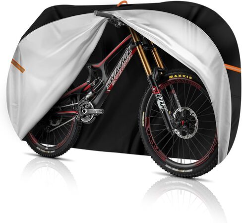 Bicycle Cover Outdoor Storage Upgrade Waterproof With Locking Hole Bicycle Tent,Rain Sun UV Dust Windproof Bicycle Cover Mountain Road Electric Bicycle (M:70*25*37inches) in Kuwait