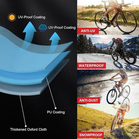 Bicycle Cover Outdoor Storage Upgrade Waterproof With Locking Hole Bicycle Tent,Rain Sun UV Dust Windproof Bicycle Cover Mountain Road Electric Bicycle (M:70*25*37inches) in Kuwait