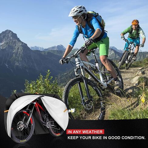Bicycle Cover Outdoor Storage Upgrade Waterproof With Locking Hole Bicycle Tent,Rain Sun UV Dust Windproof Bicycle Cover Mountain Road Electric Bicycle (M:70*25*37inches) in Kuwait