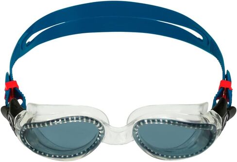 نظارات السباحة Aquasphere Kaiman للبالغين - نظارات العدسات المنحنية الأصلية، مريحة ومناسبة للسباح النشط | للجنسين، عدسة دخانية، إطار شفاف/بترولي (EP3000098LD) in Kuwait