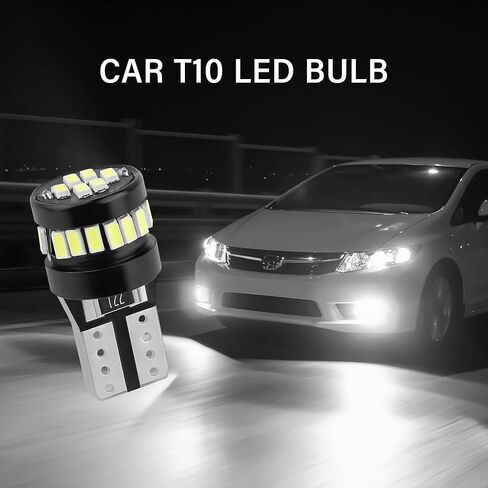 2pcs T10 LED Bulb,6000K 12V Super Bright Car LED Light Bulb for Parking Light Bulb,Reverse Light Bulb,Side Marker Lights,Universal LED License Plate Bulb Car Accessories in Saudi Arabia
