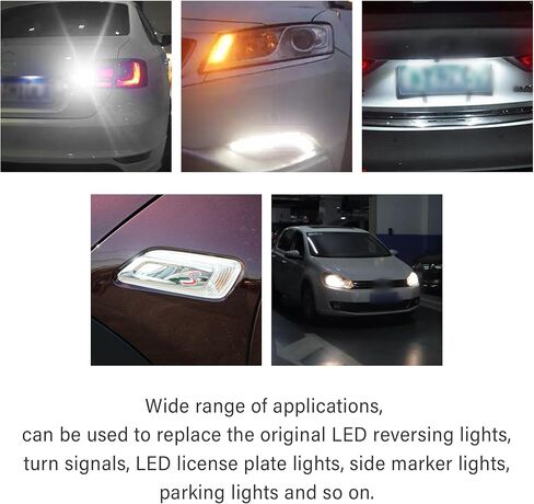2pcs T10 LED Bulb,6000K 12V Super Bright Car LED Light Bulb for Parking Light Bulb,Reverse Light Bulb,Side Marker Lights,Universal LED License Plate Bulb Car Accessories in Saudi Arabia