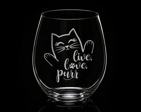 محبي القطط منقوش عليهم الحب الحي، زجاج نبيذ بدون جذع، ديكور المطبخ، إكسسوارات سيدة القطط، هدايا عيد ميلاد الآباء للرجال والنساء in Saudi Arabia