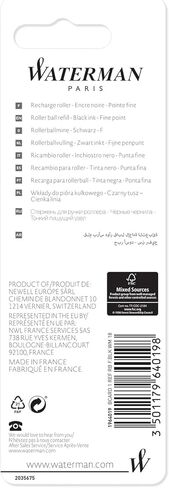 Waterman® Rollerball Pen Refill, Fine Point, 0.5 mm, Black in Saudi Arabia