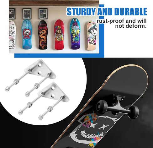 Skateboard Wall Mount Metal Skateboard Hanger with Screw Holes for Display Skateboard Deck Storage in Saudi Arabia