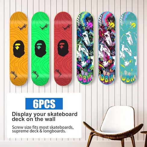 Skateboard Wall Mount Metal Skateboard Hanger with Screw Holes for Display Skateboard Deck Storage in Saudi Arabia