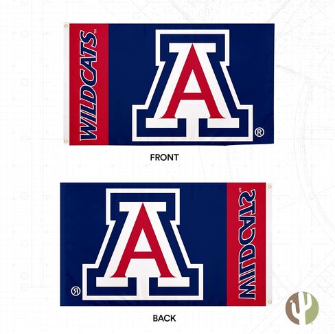 Desert Cactus University of Arizona Flag Wildcats UA Flags Banners 100% Polyester Indoor Outdoor 3x5 (Team Name) in Saudi Arabia