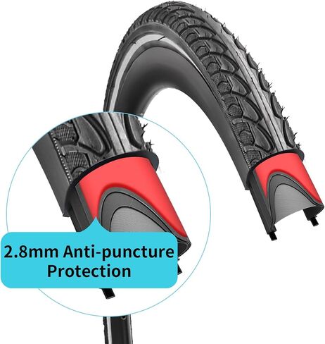 SIMEIQI 1 Pack or 2 Pack 700x35C Anti-Puncture Proof Layer Reflective Bike Tire with or Without Tubes with Presta Valves Road Bicycle Tires in Kuwait