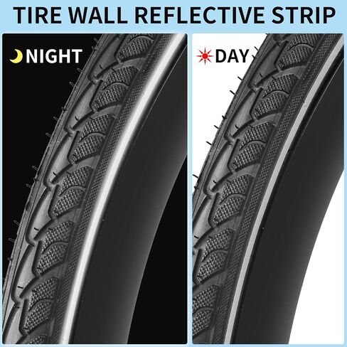 SIMEIQI 1 Pack or 2 Pack 700x35C Anti-Puncture Proof Layer Reflective Bike Tire with or Without Tubes with Presta Valves Road Bicycle Tires in Kuwait