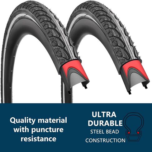 SIMEIQI 1 Pack or 2 Pack 700x35C Anti-Puncture Proof Layer Reflective Bike Tire with or Without Tubes with Presta Valves Road Bicycle Tires in Kuwait