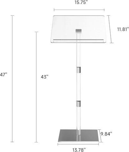 Podium Stand - Portable Podium Stand Hostess Stand Angle Adjustable, Modern Acrylic Lecterns Podium Pulpits for Churches, Concert, Classroom, Speech, Wedding Podium, Conference podium (Small) in Saudi Arabia