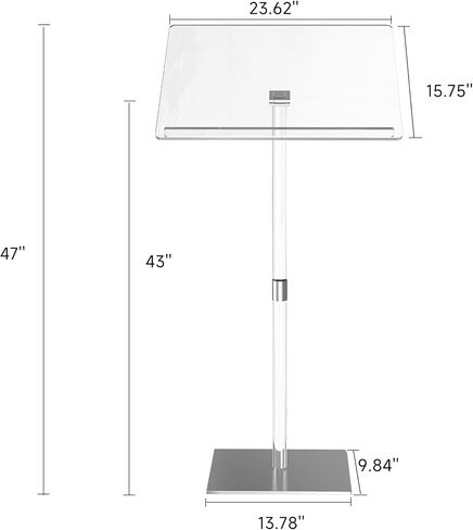 Podium Stand - Portable Podium Stand Hostess Stand Angle Adjustable, Modern Acrylic Lecterns Podium Pulpits for Churches, Concert, Classroom, Speech, Wedding Podium, Conference podium (Small) in Saudi Arabia