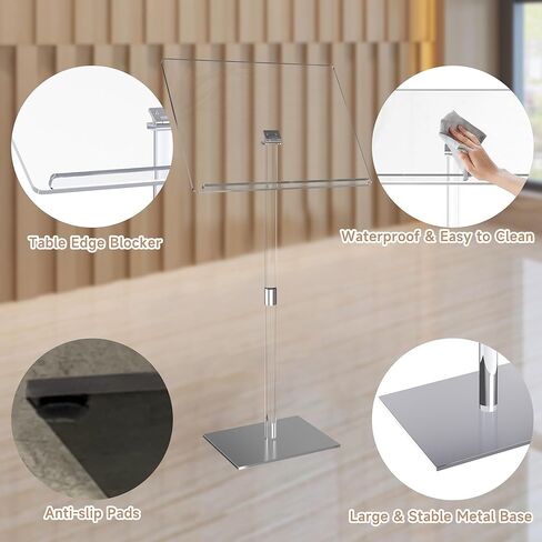 Podium Stand - Portable Podium Stand Hostess Stand Angle Adjustable, Modern Acrylic Lecterns Podium Pulpits for Churches, Concert, Classroom, Speech, Wedding Podium, Conference podium (Small) in Saudi Arabia