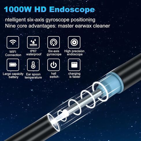Ear Wax Removal-Ear Wax Removal Tool Camera with Light for Baby Adult,Hall Switch, Waterproof,3 Pcs Ear Set,Ear Cleaner for iOS & Android in Saudi Arabia