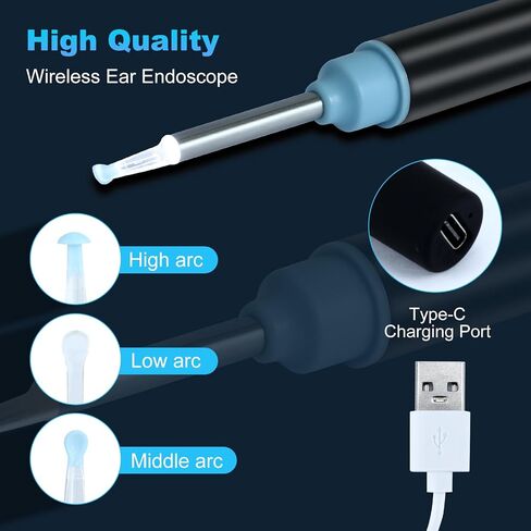 Ear Wax Removal-Ear Wax Removal Tool Camera with Light for Baby Adult,Hall Switch, Waterproof,3 Pcs Ear Set,Ear Cleaner for iOS & Android in Saudi Arabia