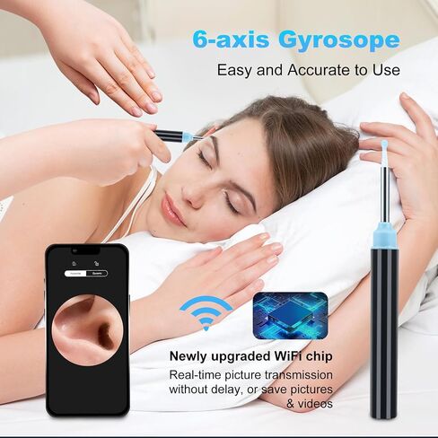 Ear Wax Removal-Ear Wax Removal Tool Camera with Light for Baby Adult,Hall Switch, Waterproof,3 Pcs Ear Set,Ear Cleaner for iOS & Android in Saudi Arabia