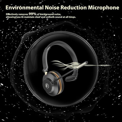 Bluetooth Headset v5.3,45Hrs Wireless Headset with Mic for Work,QCC Chip Trucker Bluetooth Headset Noise Canceling,USB Dongle & Mute Button, for Pc/Mobile Phones/Skype/Zoom/Office in Saudi Arabia