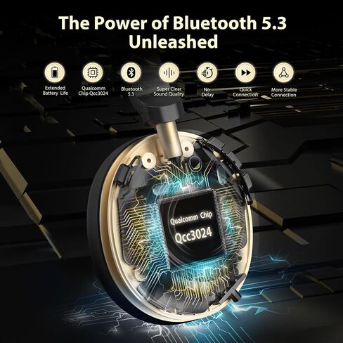 Bluetooth Headset v5.3,45Hrs Wireless Headset with Mic for Work,QCC Chip Trucker Bluetooth Headset Noise Canceling,USB Dongle & Mute Button, for Pc/Mobile Phones/Skype/Zoom/Office in Saudi Arabia
