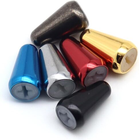Black 2pcs Brass Cover Guitar 5 Way 3 Way Pickup Switch Tip Switch Knobs Fit USA FD Strat/Tele in Saudi Arabia