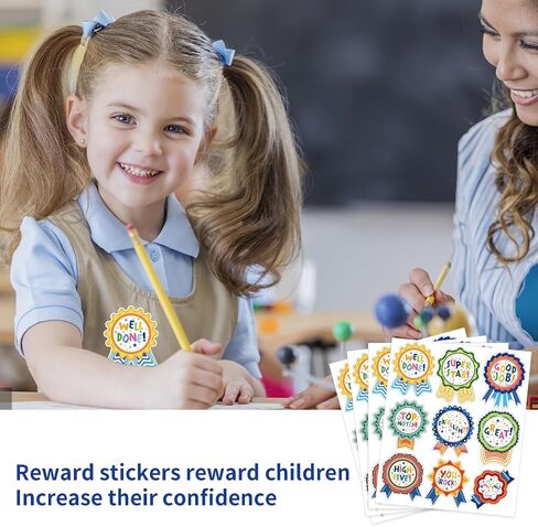 360 PCS Reward Stickers for Kids, 40 Sheets Incentive Stickers with 9 Medal Designs, Teacher Supplies for Classroom Motivational Stickers for Students with Encouraging Words in Saudi Arabia