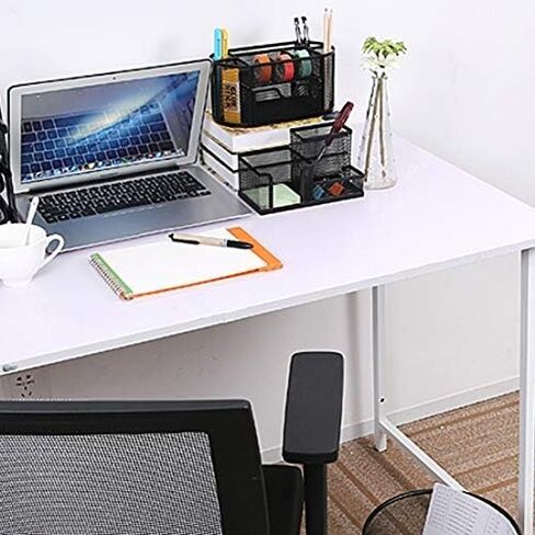 Corner Cabin Mesh Desk Office Organizer for Paper Clip, Mesh Desk Organizer, 3 in 1 Metal Pen Holder Office Supplies Caddy for Paper Clip, Sticky Note, Pen(3 Compartments, Black) in Saudi Arabia